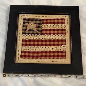 Framed Button American Flag Art